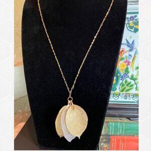 Handcrafted Gold-tone and -Silver-tone "Seasons" Necklace of Shimmering …